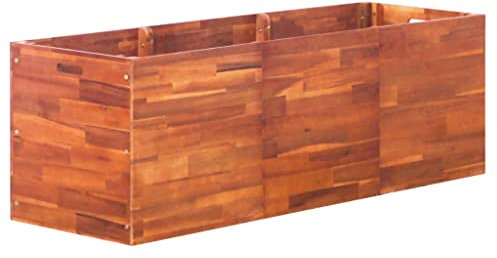FIRBNUS Pot de Fleurs Extérieur 150x50x50 cm Jardinière Terrasse Accessoires de Jardin Lit de Plantation Résistant aux Intempéries Lit Surélevé de Balcon Patio Marron en Bois d'acacia
