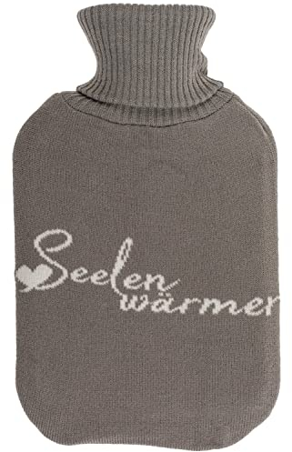 Wärmflasche Wärmetherapie Bettflasche »Seelenwärmer« 18·34cm ca. 2 Liter Grauer Überzug
