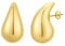 Rajputana Earrings Dupes Chunky Gold Hoop Earrings for Women, Lightweight Waterdrop Teardrop Hollow Open Hoops, Hypoallergenic Gold Plated Earrings Fashion Trendy Jewelry Women Girls (Gold)