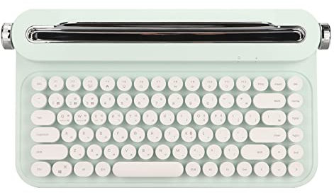 ASHATA B305 Typewriter Mechanical Keyboard, 86 Keys Retro Bluetooth Aesthetic Keyboard with Integrated Stand, Compact Gaming Keyboard with ESC Replacement Keycap (Mint Green)
