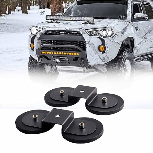 Chelhead Arbeitsleuchten Halterung 2 Stück, 3.46zoll für led light bar Scheinwerfer Ultra-starke magnetische Halterung Für den Einsatz auf dem Dach, die Motorhaube mit Gummidichtung