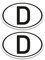 D Magnet Länderkennzeichen 2-er Set Deutschland Schwarz & Weiß - 17,5 x 11,5 cm DIN genormt - PKW LKW Wohnmobil Auto - verpflichtend außerhalb der EU - kfz760