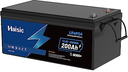 200 Ah12.8 V LiFePO4 Batteria with BMS, Scarica Profonda Maggiore di 6000 Volte, Lunga Durata,2560wh, Ricaricabile con Energia Solare, Perfetta per Sistemi Off-grid,Fotovoltaico,Camper