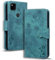 TEDTIKJT Premium PU Leder Klapphülle für Google Pixel 4a - Flip Wallet Case mit Ständer, Kartenfächer, Magnetverschluss - Schutzhülle in Grün mit Katzen-Design