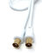 DRUT 1m TV Male to Male Plug Coaxial Cable RG6 Aerial Digital Antenna RF Fly Lead Cable Straight Ends, White Gold, 3.3ft