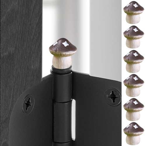 Door Hinge Heads Decorative Topper - Hinge Head Mushroom - Magnetic Hinge Head Trinket - Hinge Pin Topper Miniature (Original, Set of 6)