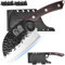 XYJ Coltello da cucina, mannaia nera in acciaio ad alto tenore di carbonio, coltello da macellaio serbo forgiato a mano da 4,5 pollici, coltello da taglio per carne con fodero per il campeggio