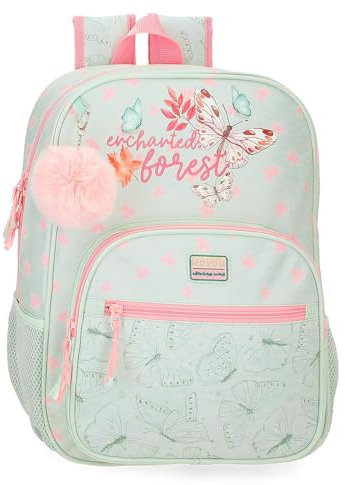 Movom Enchanted Forest Schulrucksack, anpassbar an Trolley, Grün, 30 x 38 x 12 cm, Polyester, 13,68 l, grün, 30x38x12 cms, Schulrucksack, anpassbar an Trolley