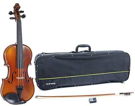 GEWA Violine, Violingarnitur Serie Maestro 1 VL 3, 1/2 Spielfertig inkl. Violinkoffer, Massaranduba Bogen und Larsen Aurora Saiten