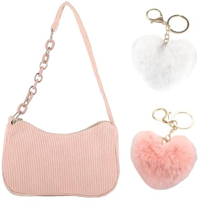 SLAXJNE Borsa A Tracolla Da Donna Con 2 Pendenti - Borsa A Mano Rosa
