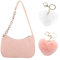 SLAXJNE 1 Umhängetasche Für Damen, 2 Anhänger, Handtasche Für Damen, Umhängetasche Für Damen, Rosa Tasche
