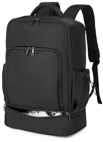 seyfocnia Sac à dos de sport pour homme, sac à dos de sport léger avec compartiment à chaussures, sac de sport imperméable, noir, 19 inches, Sacs à dos décontractés