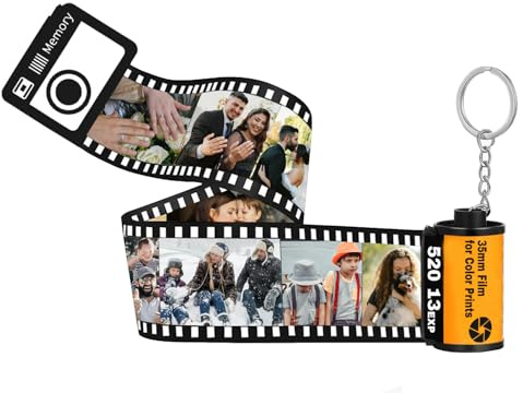 Personalisierte Filmrolle SchlüSselanhäNger,Mit HöLzerner Kamera Verpackung Box, Foto 5/10/15/20/25/30 Pcs, Fotofilm,Fotorolle,Foto Projektion SchlüSselanhäNger,Filmrolle Foto,Custom Film Camera Roll