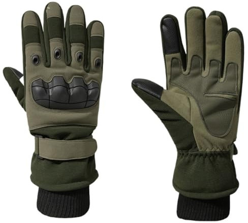 SENYAKI Winterhandschuhe Winter Männer Handschuhe Radfahren Skifahren Shell Brechen Fleece Thermische Touchscreen Frauen Handschuhe Training Sport Handschuh(Green,M)