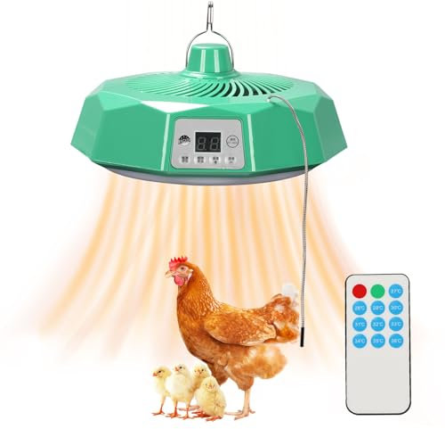 Wärmelampe Hühnerstall, 500W Wärmelampe Hühner, Wärmeplatte Küken mit Automatischer Konstanttemperatur, mit Fernbedienung, Kükenwärmer Wärmelampe für Geflügel und Viehzucht und Wärmekonservierung