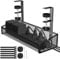 Under Desk Cable Management Tray Black, No Drill Desk Cable Tidy, Desk Wire Organiser Rack Metal Mesh Table Cord Basket for Office and Home Standing Desk, 1 Pack