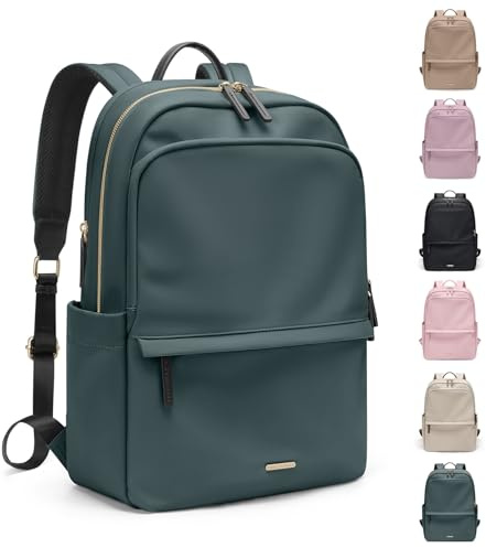 GOLF SUPAGS Laptop Backpack for Women Slim Computer Bag Work Travel College Backpack Purse Fits 14 Inch Notebook, Dark Green