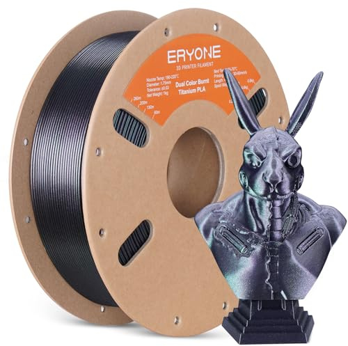 ERYONE Glitter PLA Filament for 3D Printer, 3D Printing PLA Filament 1.75mm +/- 0.03mm, 1kg (2.2LBS)/Spool, Dual Color Burnt Titanium Green & Rose