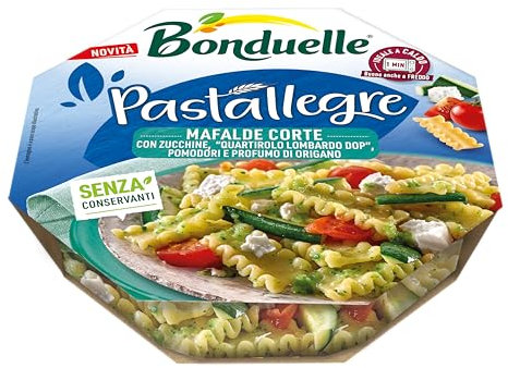 Bonduelle Pastallegre Mafalde corte con zucchine, quartirolo lombardo DOP, pomodorini e origano 200g