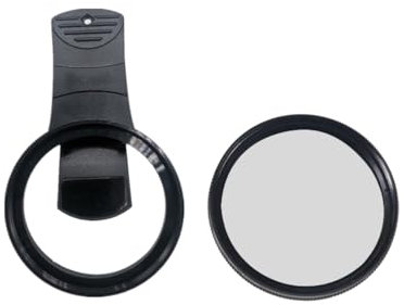 NovelGoal 52mm Objektivfilter, Tragbarer Rundfilter UV/CPL Polarisationsfilter, Objektivclip für Handy Smartphone (Clip mit UV-Filter)