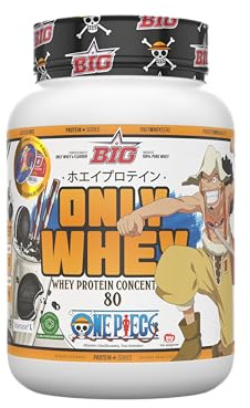 BIG - Proteinas Whey ONE PIECE - Edición Exclusiva con 12 Tazos Coleccionables. Materia Prima Premium. Whey Protein para Masa Muscular. Sin Lactosa (1Kg, Cookies & Cream & Blackmax cookie powder)