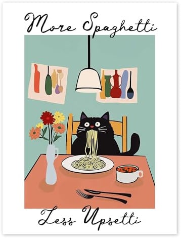 Posterlounge More Spaghetti Less Upsetti Poster | 30 x 40 cm von Sisi And Seb Türkis Wandbilder Wanddeko