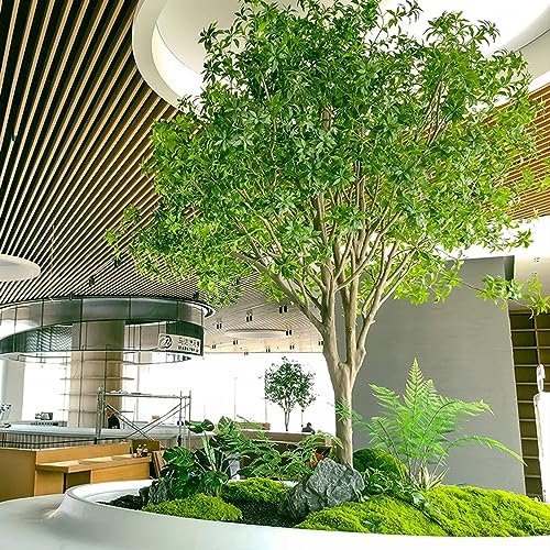 FHDCNTO Olive Artificiel Grand Faux en Soie d'olive en Pot avec planteur Grand Cheval en Bois Ivre Arbre Artificiel pour Le Bureau à Domicile Moderne décor de Sol en intérieur h 2,8 m / 9,1ft