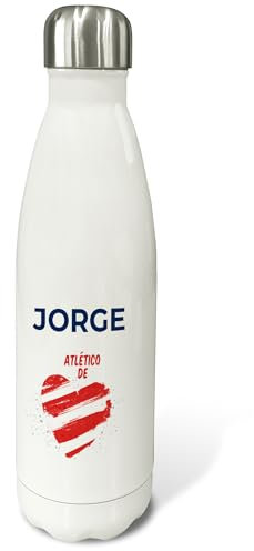 Termo agua. Botella agua acero inoxidable. Cantimplora 500ml y 750 ml. Cantimplora acero inoxidable. Botella termica personalizada. Regalos originales para hombre. Futbol. AT.MADRID