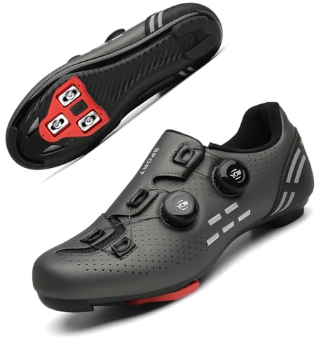 Solamni Scarpe da ciclismo da uomo e donna, compatibili con Peloton, per uso interno, classe di spin, per attività all'aperto, con tacchetti Delta Look