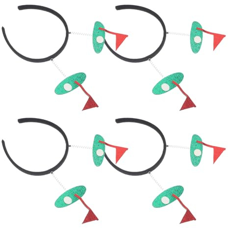 ELAYARD 4 Stück-Pack Haarbänder für Frauen mit Siegerstimmung Leichtes und Bequemes Stirnband aus Stoff und Kunststoff für Golfpartys und Outdoor Aktivitäten