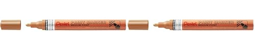 Pentel MMP10-ME Paint Marker, 4.5mm Medium Bullet Tip, Metallic Bronze ink (One Pen) (Pack of 2)