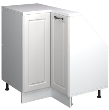 Vicco Armario de Cocina esquinero para Techo Inclinado R-Line, Blanco casa de Campo, 75.6 cm con 1 Puerta
