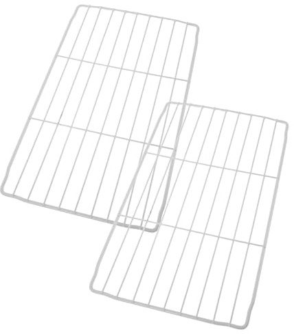POPETPOP 2 Estantes Metálicos Blancos para Congelador 28×17 Cm, Organizador y Divisor de Almacenamiento Horizontal para Refrigeradores y Congeladores, Rejilla Resistente para Uso