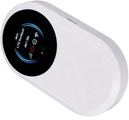 OVAQUIXI Hotspot Mobile, Hotspot WiFi Portatile in ABS con Slot per Scheda SIM, Router WiFi 6 4G LTE 300Mbps 3000mAh, Dispositivo Internet Tascabile Dual Band 2.4G 5G per Viaggi, Lavoro Remoto,