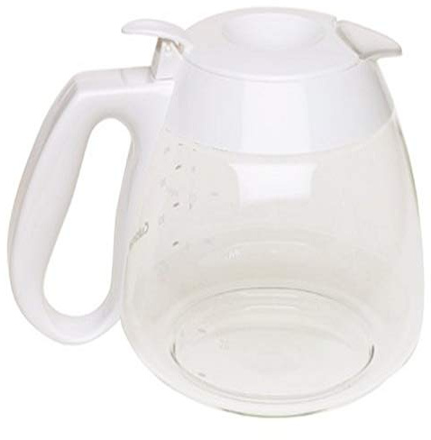 Cuisinart Carafe de rechange en verre avec couvercle, compatible avec les cafetières Cuisinart DCC-RC10W, blanc, 10 tasses