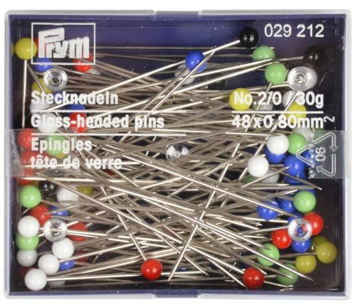 Prym Straight Glass Headed 48mm Pins (30g Box)
