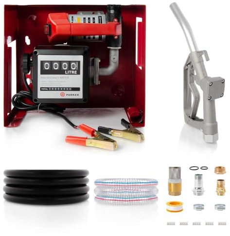 12V Wall Mounted Diesel Transfer Fuel Pump Kit 12V - With Fuel Meter