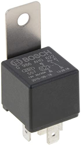 Bosch 0986AH0622 Mini Relay 12V 20A, IP5K4, Operating Temperature from -40 Degree to 100 Degree C, 5 Pin Relay with Holder