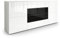 Vladon Sideboard Rova, Made in Germany, Kommode mit 4 Türen und 4 Schubladen, Weiß matt/Weiß Hochglanz/Schwarz Hochglanz (166 x 72 x 35 cm)