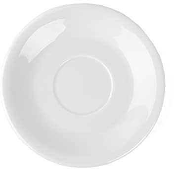 Holst Porzellan UTA 116 Porzellan Untertasse 16 cm flache Form, Spiegel 5,7 cm, weiß, 15,9 x 15,9 x 2,2 cm, 6 Einheiten