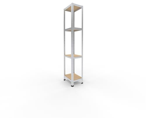 shelfplaza Home 180x30x40cm Schwerlastregal verzinkt mit 4 Böden x 175kg | Kellerregal · Lagerregal · Metallregal · Regale für Kellerraum · Steckregal · Abstellraum Regal