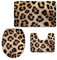 HUGS IDEA Sex-Leopardenmuster, weicher Flanell-Badezimmerteppich-Set, Konturteppich, WC-Deckelbezug, Badteppich, 3-teiliges Set