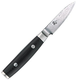 First Class Damas Yaxell Ran 69 Couteau de Fabriqué au Japon - 8 cm-Couteau d'Office Lame en acier VG10 damassé 69 couches et manche en Micarta
