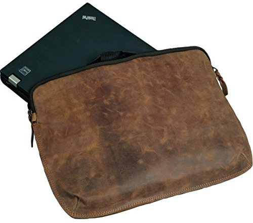 Pride and Soul - 601360 STYLE - laptop sleeve for 15.6 inch laptop, genuine leather, brown