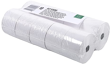 Exacompta 42150E 10er Pack Thermopapierrollen 1-lagig Breite: 44mm, Länge: 60m, Durchmesser Kern: 12mm 55g/m² Thermorolle für Kassen Kassenrolle