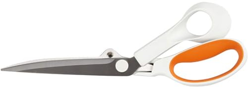 Fiskars Razor Edge Allzweckschere, Länge: 24 cm, Rostfreie Stahl-Klinge/Kunststoff-Griffe, Weiß/Orange, Amplify, 1005225