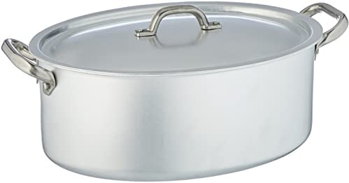 Pentole Agnelli ALMA12630 Cocotte Ovale avec Couvercle et 2 Poignées Acier Inoxydable, Acier Inoxydable, 30 x 19 cm