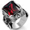 JewelryWe Schmuck Biker Edelstahl Herren-Ring, Damen-Ring, Drachenkralle mit Zirkonia, Farbe Silber Schwarz Rot Größe 52 bis 67