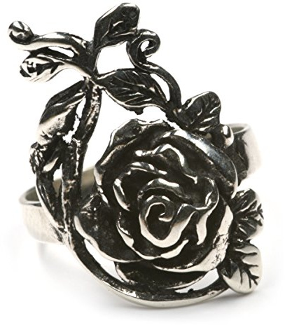 Drachensilber Rosen Ring 925 Silber Silberring Damen Kinder Motiv Romantik Rose Gothic Größe 44-64 lieferbar Damenring Sterlingsilber