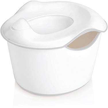 Ubbi 3-in-1 Potty with Built-In Splash Guard and Removable Inner Bowl, Ajustable Toilet Trainer and Non-Skid Step Stool. Bonus Potty Hook Included. Grey